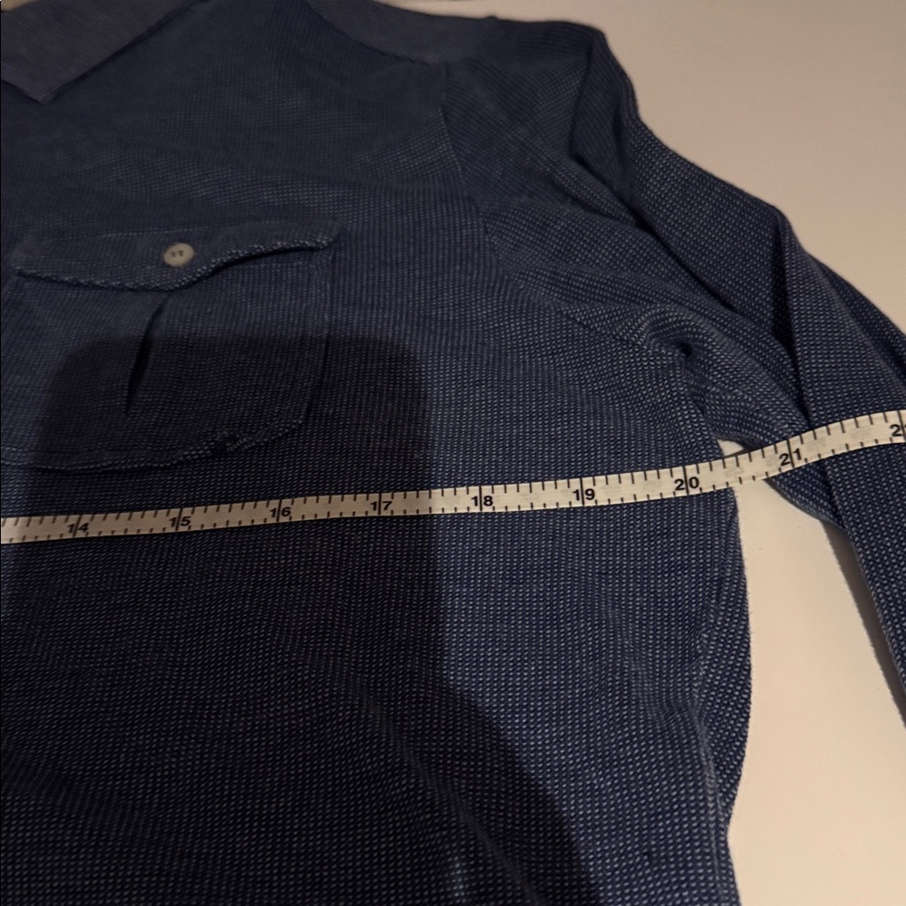 Canali Textured Blue Button Down Shirt - Picture 5 of 5